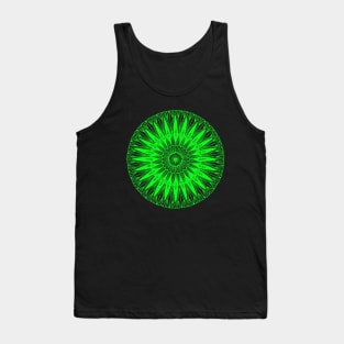 Mandala (lime green on black) Tank Top